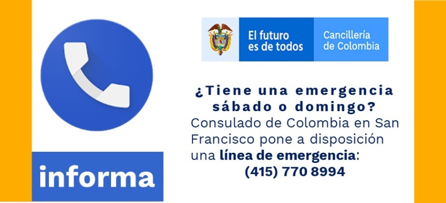 Línea de emergencia para sábados y domingos en el Consulado de Colombia