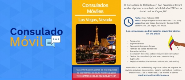 Consulado Móvil las Vegas 26 de febrero de 2022
