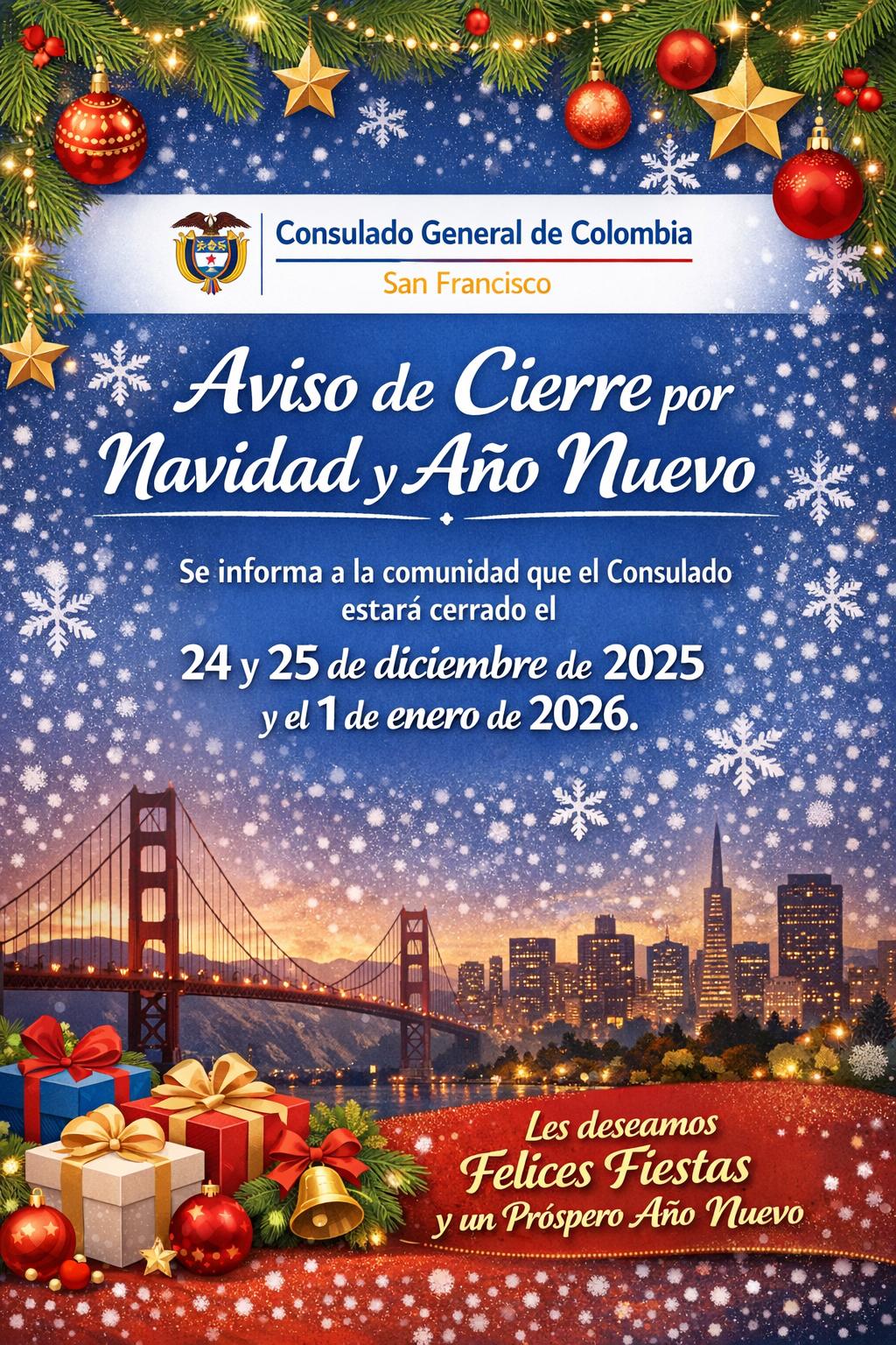 Aviso de Cierre por Navidad y Fin de Año 2025