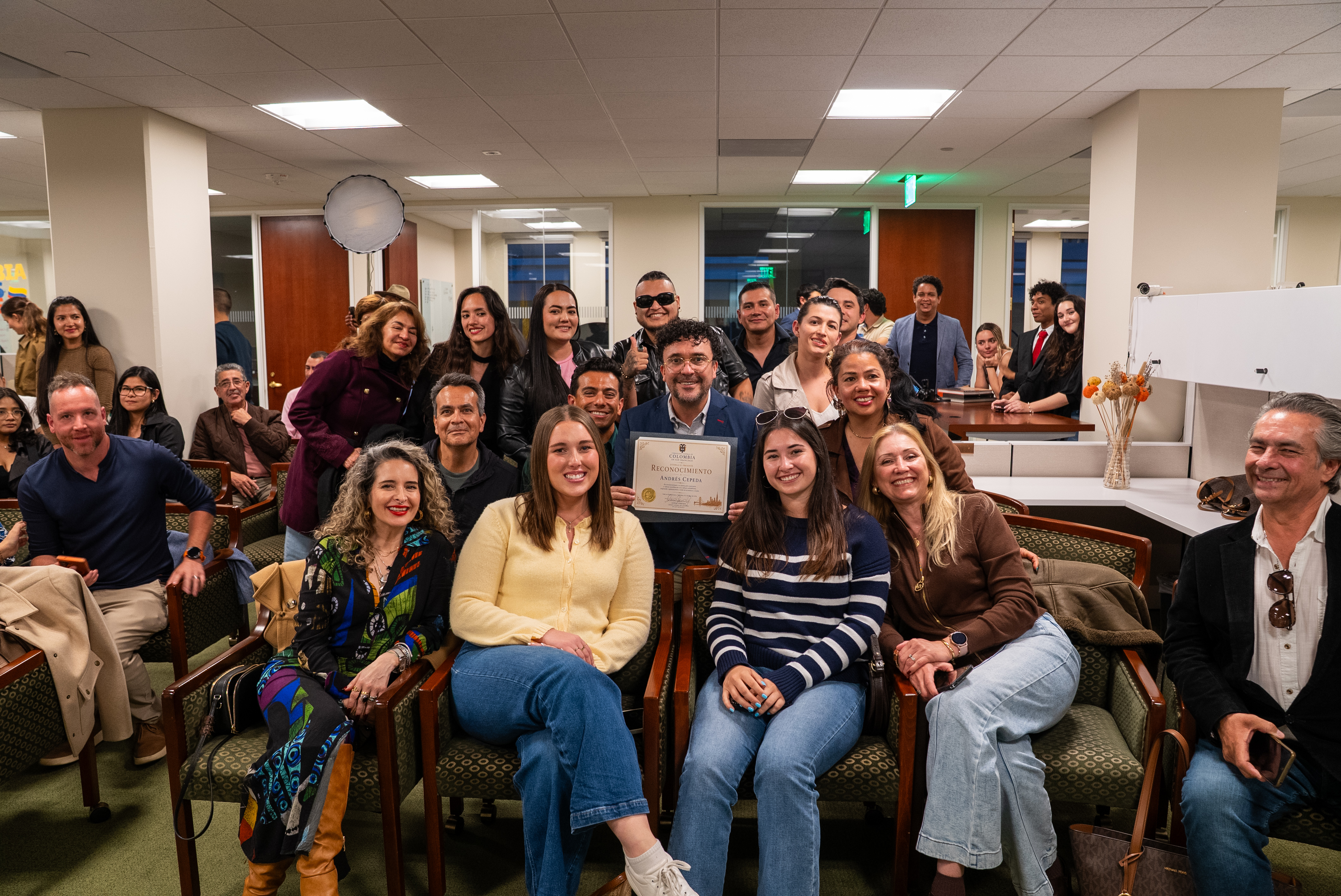 Encuentro de colombianos con Andrés Cepeda.
