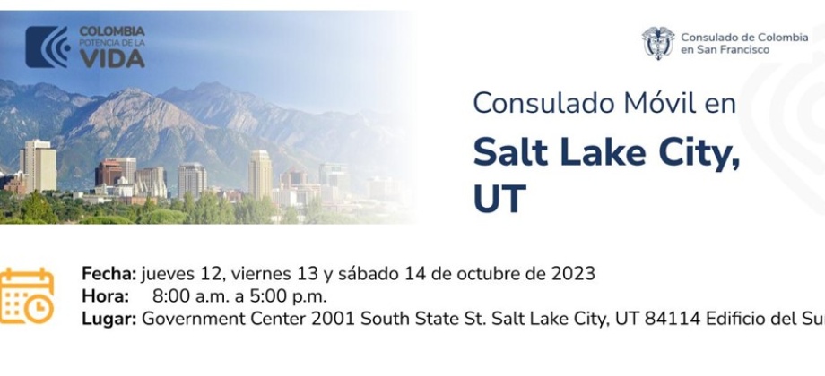Jornada de Consulado Móvil del 12 al 14 de octubre en Salt Lake