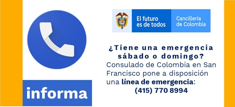 Línea de emergencia para sábados y domingos en el Consulado de Colombia