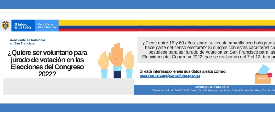 ¿Quiere ser voluntario para jurado de votación en San Francisco para las Elecciones del Congreso 2022?